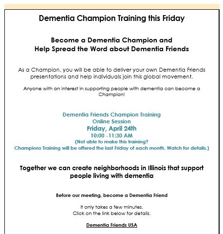 Dementia champion training p1
