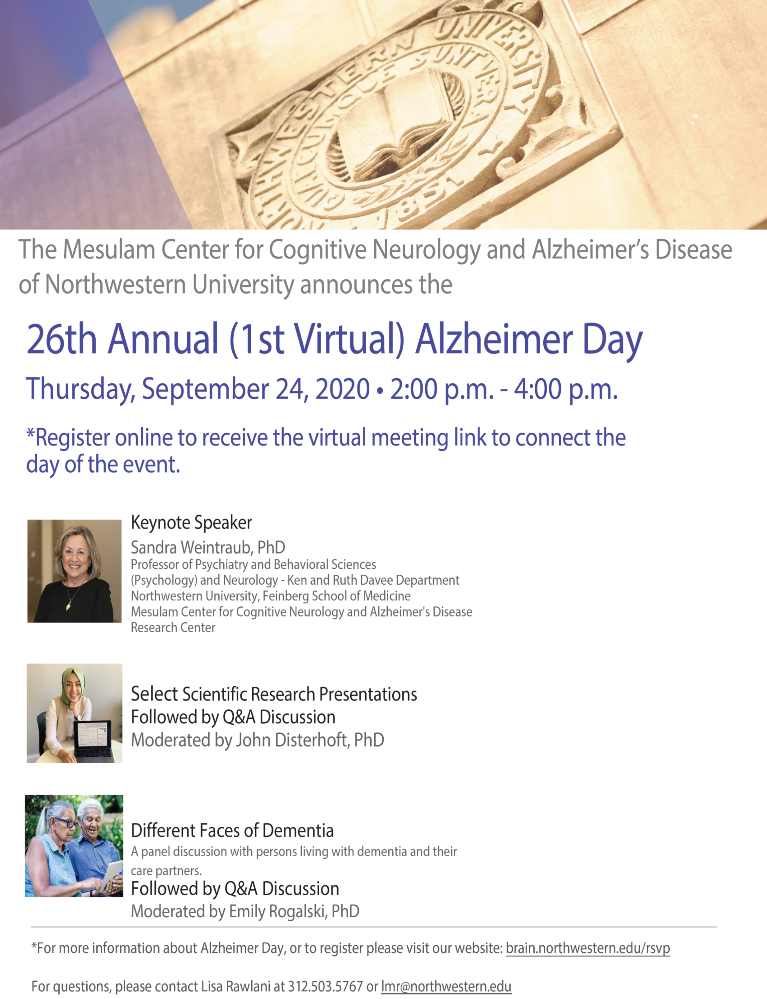 2020 Virtual Alzheimer Day flyer